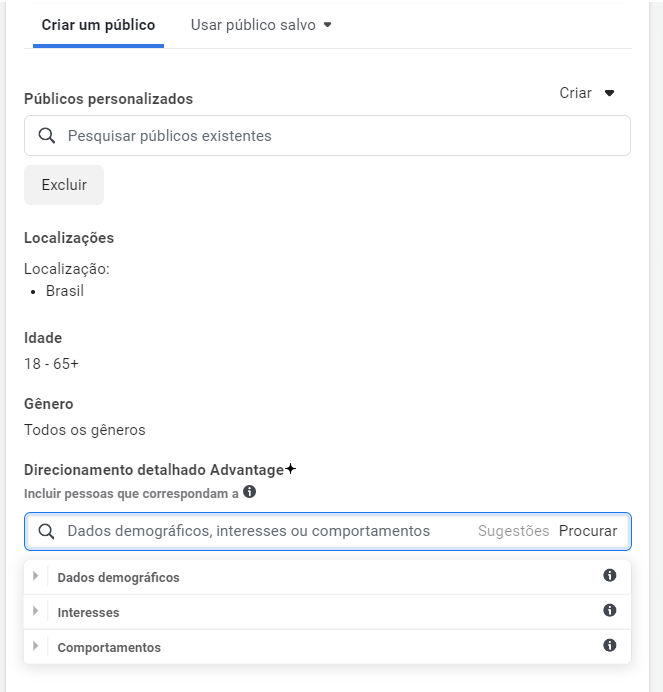 Público Alvo no Facebook